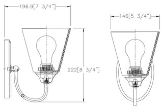 Galveston Matte Black 1-Light Wall Sconce Bathroom Fixture, 20-9977