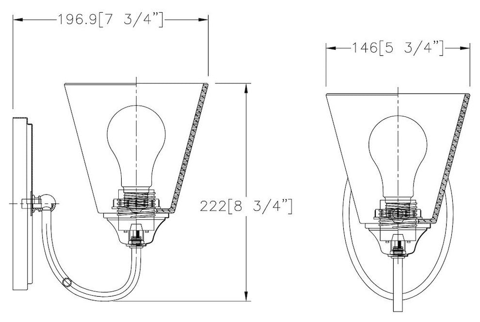 Galveston Matte Black 1-Light Wall Sconce Bathroom Fixture, 20-9977