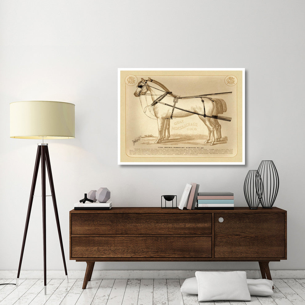 "Saddles and Tack: Fine Double Barouche Harness" Paper Print, 50"x38"
