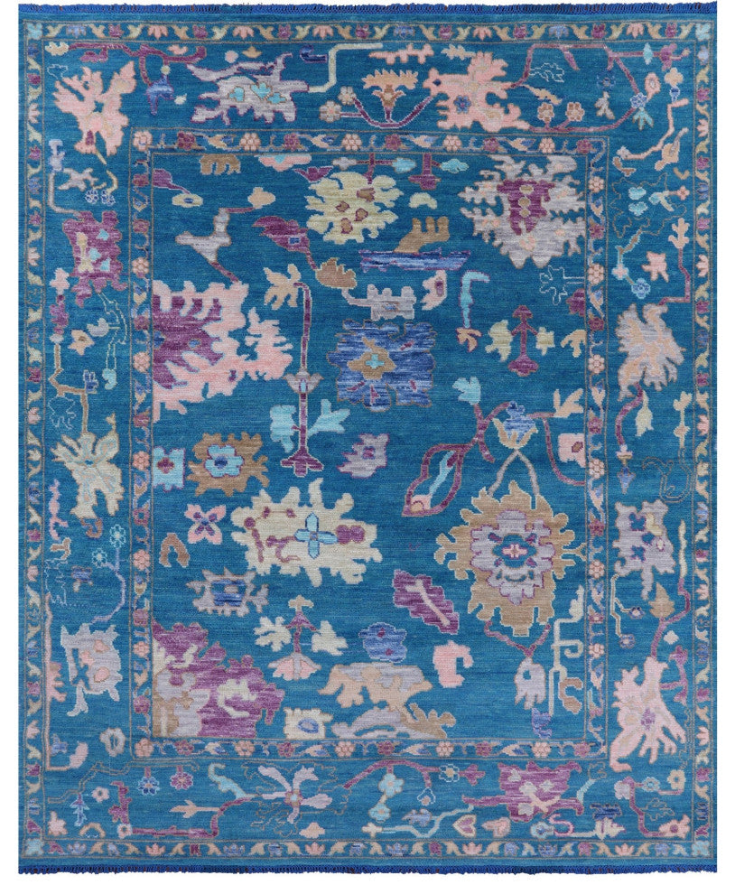8' 0" X 10' 2" Turkish Oushak Hand Knotted Wool Rug - Q15854