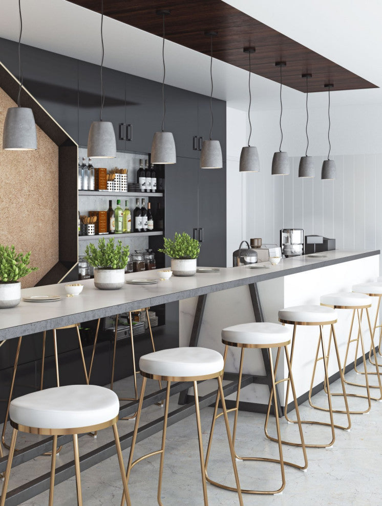 Pendant Ceiling Light Fixture, Concrete Stone, Gray, Industrial Lounge
