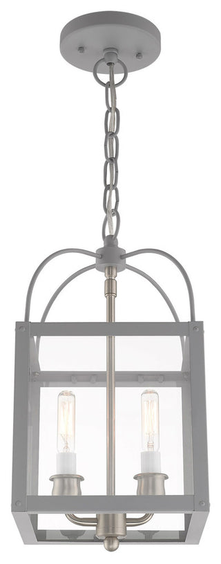 Livex Lighting Nordic Gray 2-Light Convertible Mini Pendant/Ceiling Mount