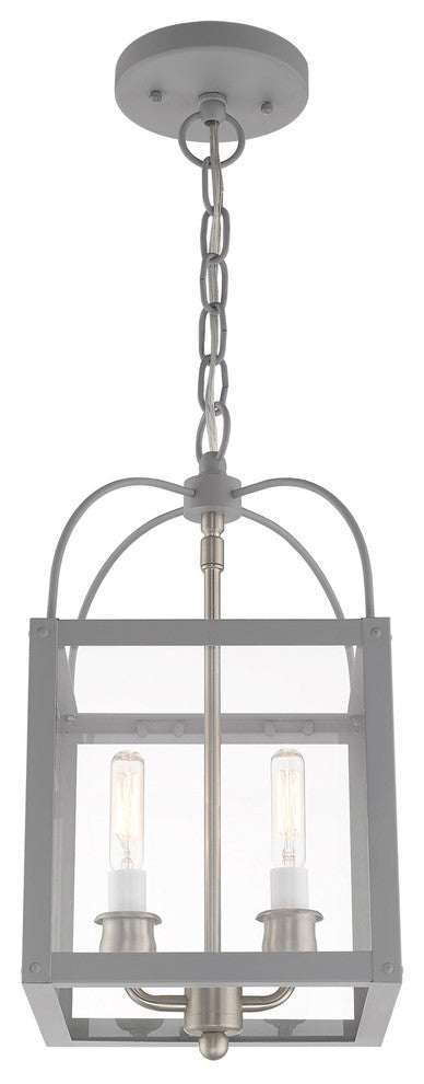 Livex Lighting Nordic Gray 2-Light Convertible Mini Pendant/Ceiling Mount