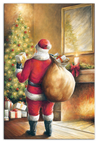 Santa Toy Sack Scene 20x30 Canvas Wall Art