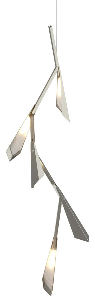 Quill Vertical LED Pendant, Sterling Finish, Sterling Shade