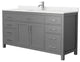 66" Single Bathroom Vanity Dark Gray, Carrara Cultured Marble Countertop, Sink