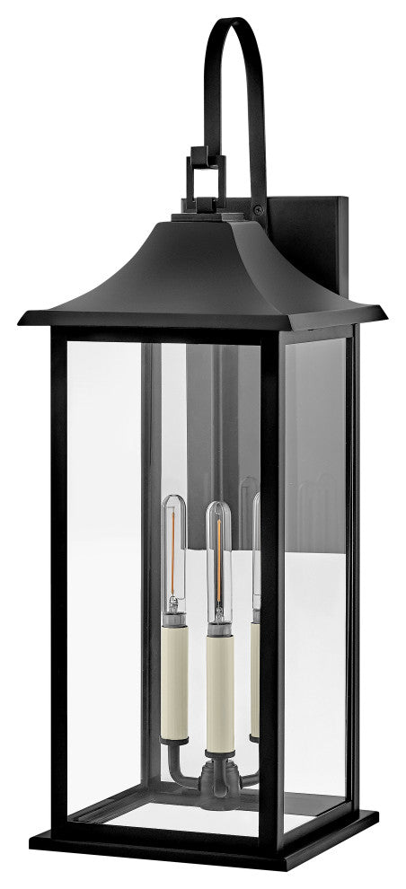 Lark Nolan Large Wall Mount Lantern, Black