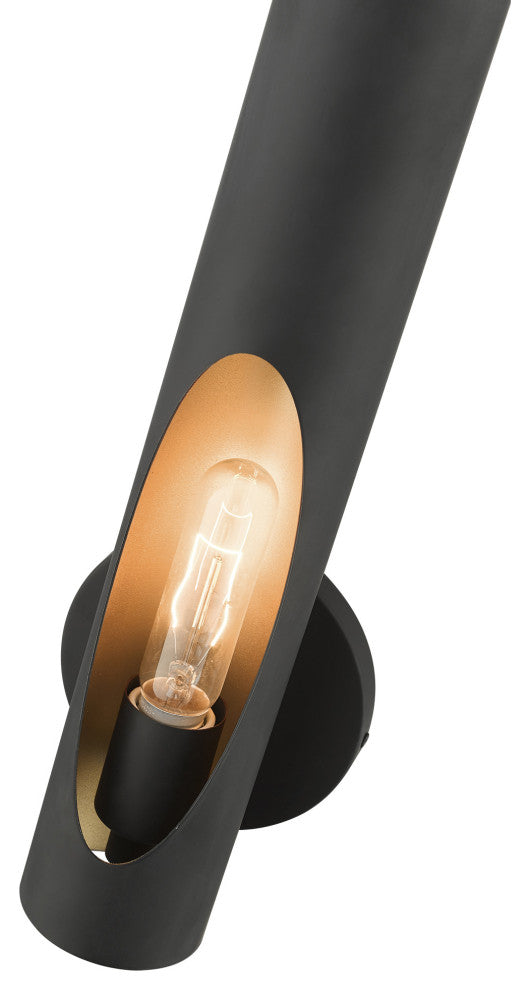 Black Contemporary, Minimal, Industrial, Urban, Sleek Single Sconce