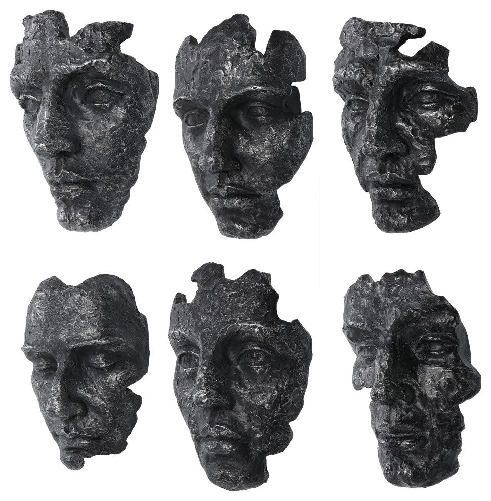 Uttermost 04350 Self-Portrait Metallic Wall Decor, 6-Piece Set