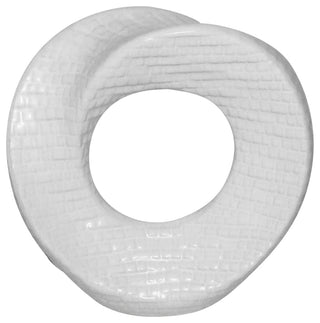8" Textured Table Top Deco, White