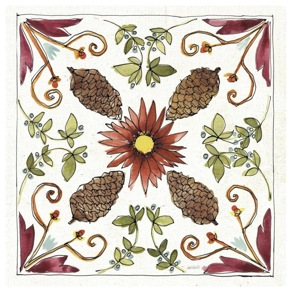 "Festive Foliage IX" Digital Paper Print by Anne Tavoletti, 26"x26"