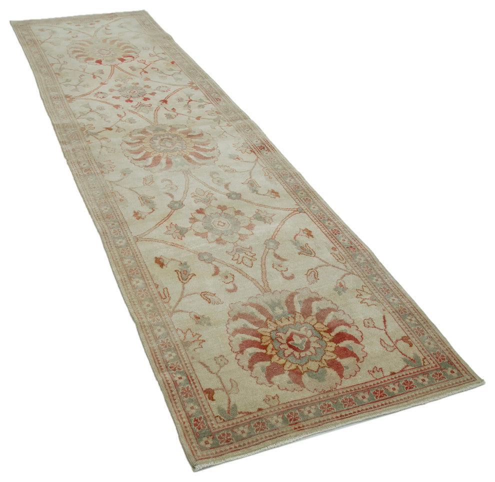 Rug N Carpet - Hand-Knotted Oriental 2' 11" x 10' 4" Runner Oushak Area Rug