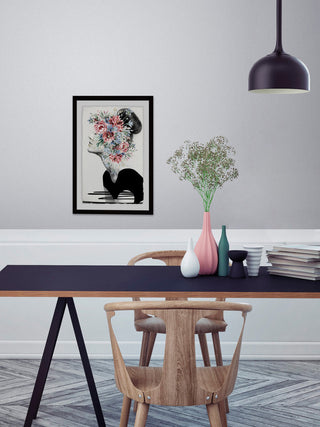 "Flower Crown" Framed Painting Print, 8"x12"