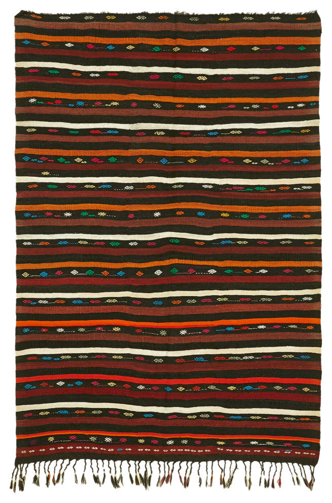 Rug N Carpet - Handmade Turkish 7' 8'' x 10' 11'' Vintage Goat Hair Kilim Rug