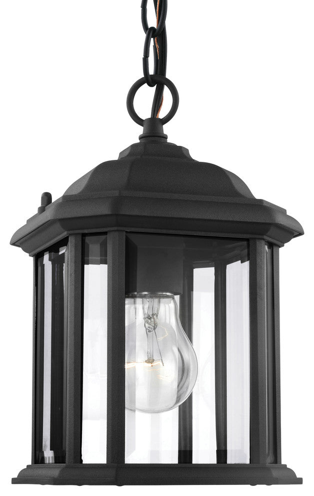 Generation Lighting 1-Light Outdoor Semi-Flush Convertible Pendant, Black
