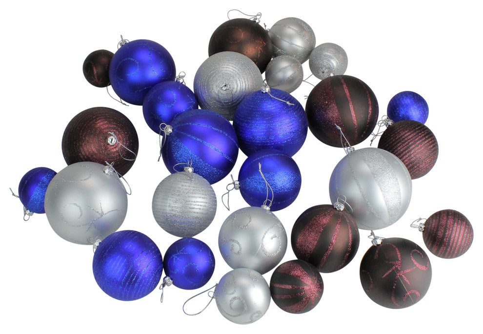 Vibrantly Colored Shatterproof Christmas Ball Ornaments, 4"