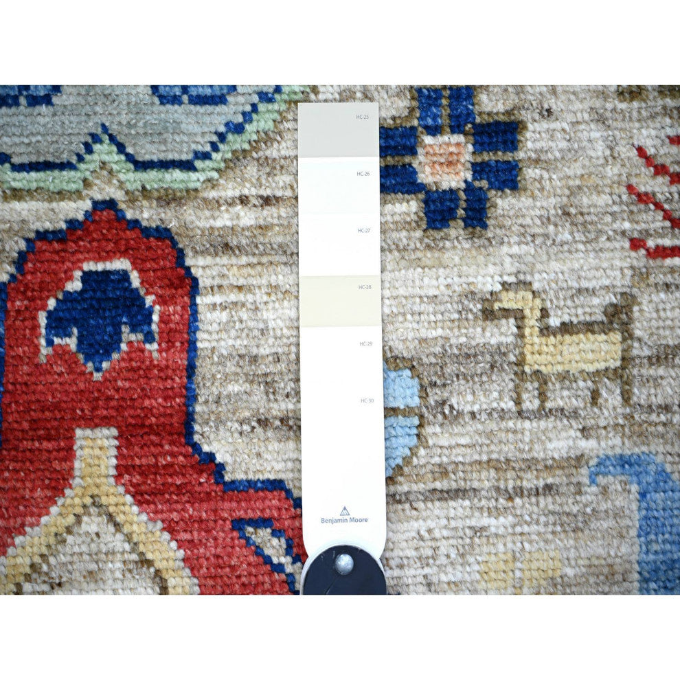 Tan Anatolian Village Inspired Design Wool Hand Knotted Runner Rug 3'x10'