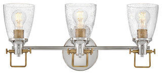 Hinkley Easton 24" Three Light Bath Vanity, Polished Nickel + Heritage Brass