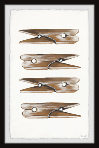 "Clothesline Clip" Framed Painting Print, 8x12