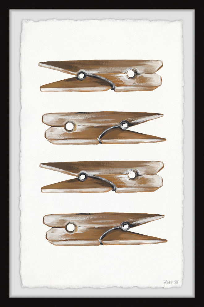 "Clothesline Clip" Framed Painting Print, 8x12