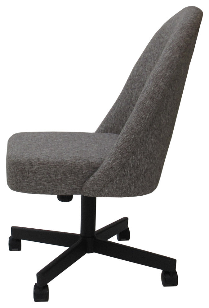 M-235 Dinette Swivel Metal Caster Chairs - Clear Glass, Mojeva Grey - Black, Cra