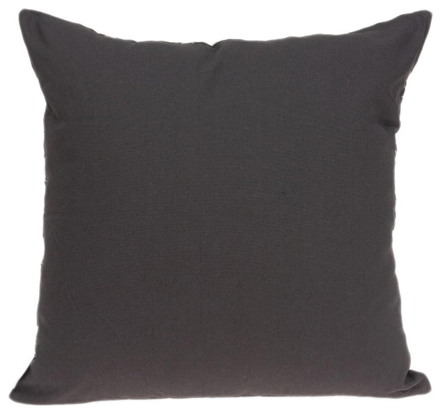 20" X 20" Gray Cotton Blend Zippered Pillow