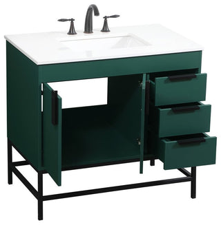 Home Living 22" Modern Green-Light Bathroom Vanity
