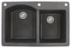 Aversa 33" silQ Granite Drop-in Double Bowl Kitchen Sink with 3 Holes in Black