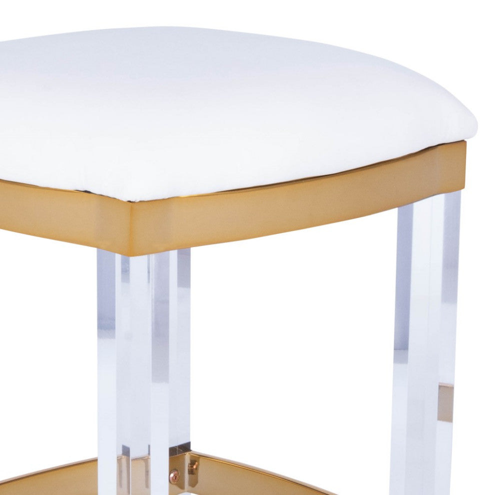 Acrylic and Polished Gold Counter Stool