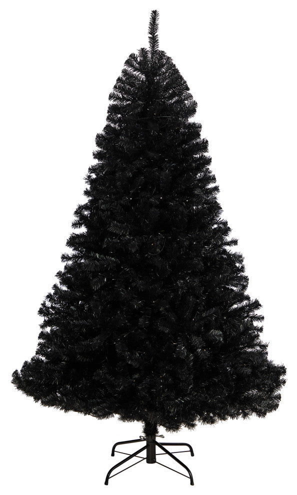6' Black Artificial Christmas Tree With 400 Clear LED Lights and 1036 Tips
