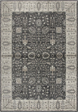 Rizzy Home Panache PN6975 Gray Motif Distress Area Rug, Rectangular 6'7"x9'6"