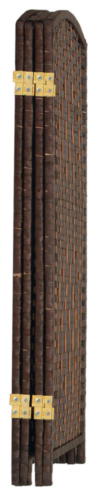 3 ft. Short Diamond Weave Fiber Room Divider Dark Mocha 4 Panel