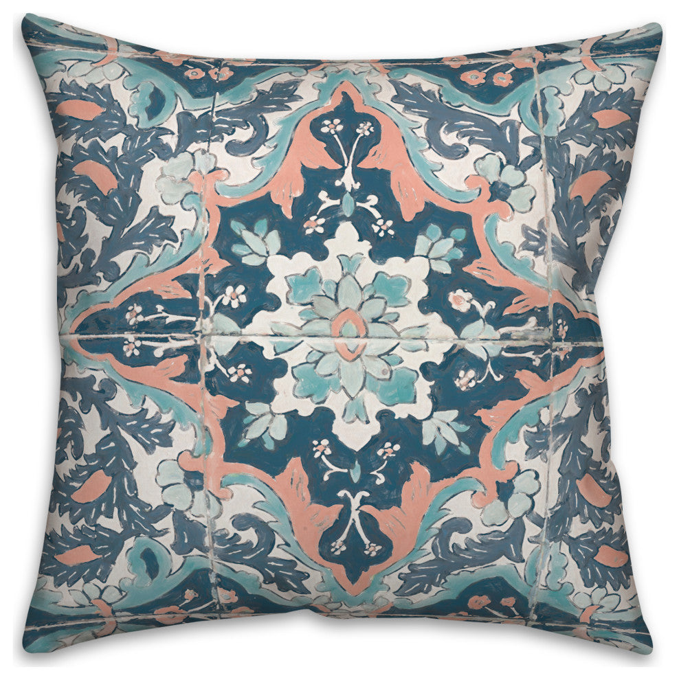Mediterranean Tile 18x18 Spun Poly Pillow