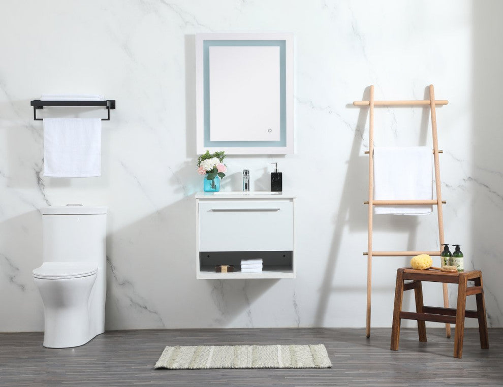Elegant Decor Roman Bathroom Vanity White