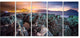 Beautiful Night View of Coast, Landscape Canvas Art Print, 60"x28", 5 Panels