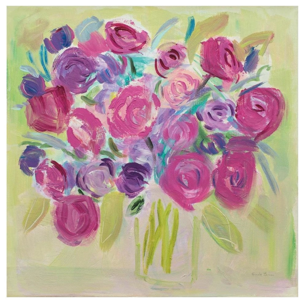 "Pink Roses" Digital Paper Print by Farida Zaman, 32"x32"