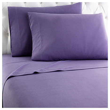 Micro Flannel Sheet Set, Plum, Twin