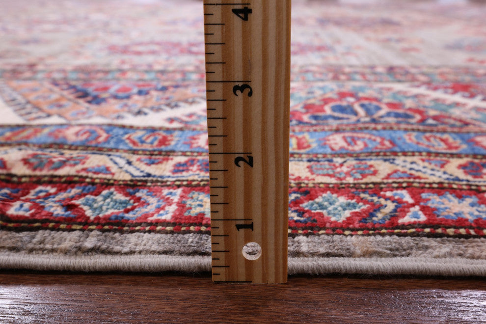 8' 4" X 9' 9" Hand Knotted Super Kazak Geometric Wool Rug Q9781
