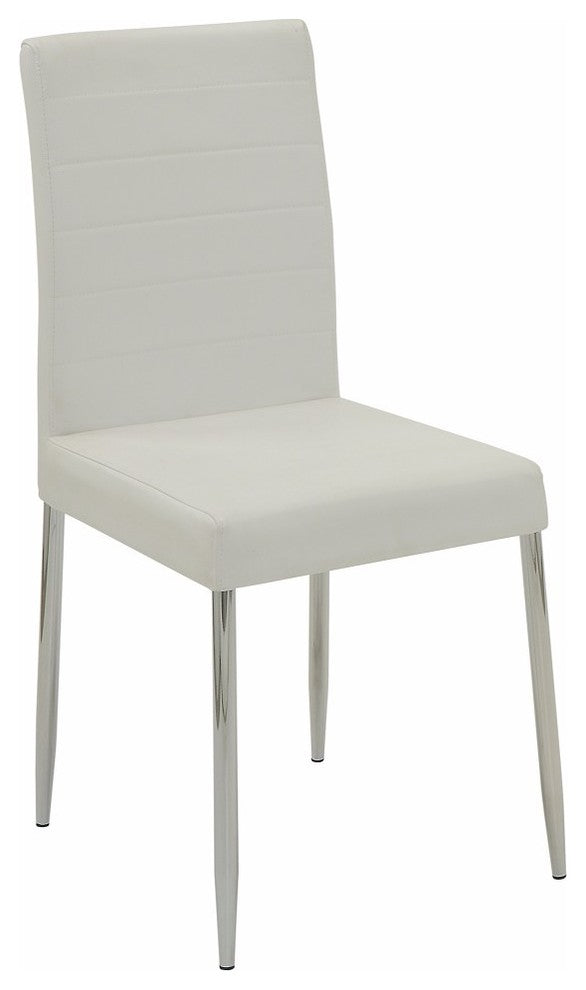 Benzara BM163761 Contemporary Dining Side Chair, White, Set of 4