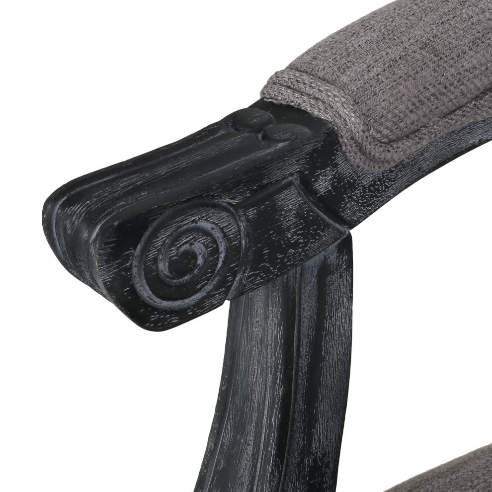 Fairgreens Traditional Upholstered Dining Chairs, Set of 2, Gray