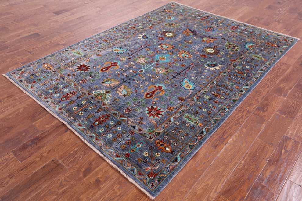 Hand-Knotted Persian Tabriz Wool Rug 5' 9" X 8' 0" - Q12468