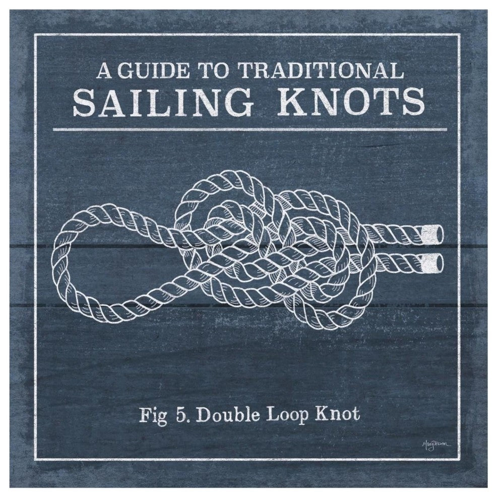 "Vintage Sailing Knots V" Digital Paper Print by Mary Urban, 42"x42"