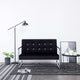 vidaXL Sofa Loveseat with Armrests for Living Room Black Chrome and Velvet