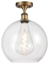 Innovations 516-1C-BB-G122-12-LED 1-Light Semi-Flush Mount, Brushed Brass