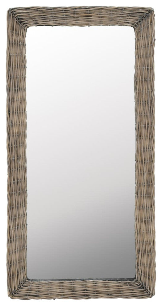 vidaXL Mirror Wicker Brown 19.7"x39.4