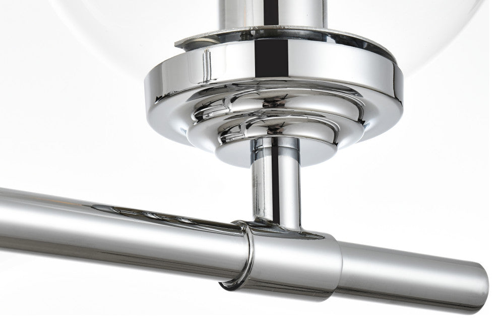 3 Light Chrome And Clear Bath Sconce