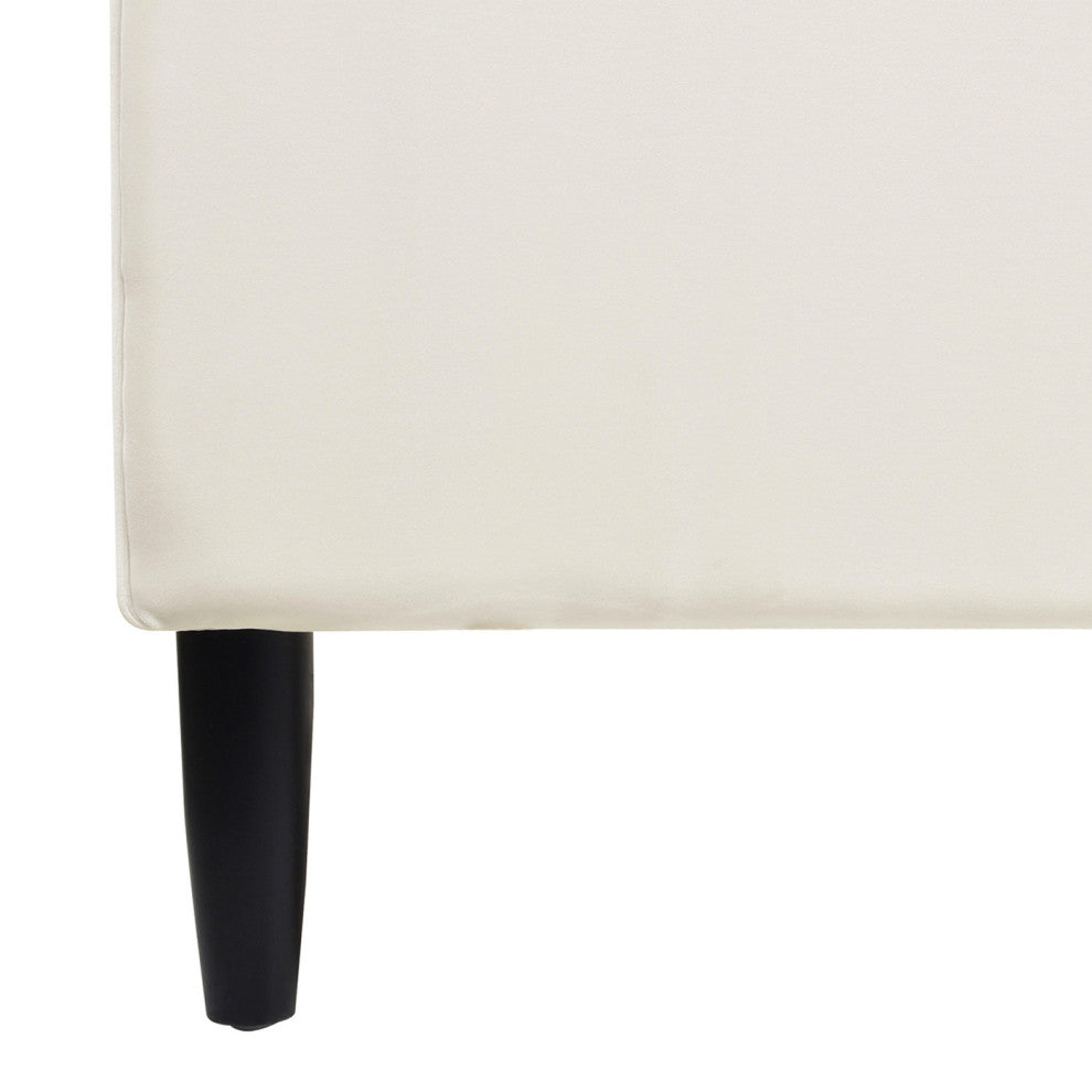 Jennifer Taylor Home Aspen Channel Tufted Headboard Platform Bed, Cloud White Performance Velvet, King