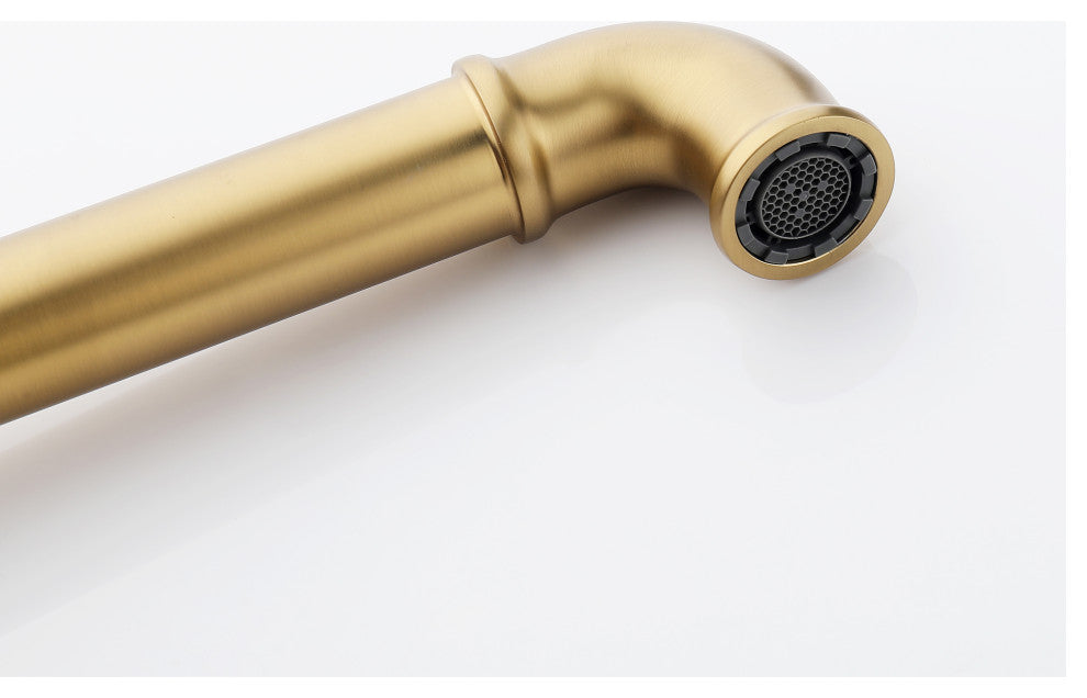 Modern 3-Handle Deck Mounted Roman Tub Faucet With Handshower, Brushed Gold