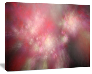 Red Blur Sky with Stars, Oversized Abstract Canvas Art Print, 60x40