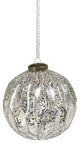 Antique Silver Glass Ball Ornaments, Set of 6, 4"